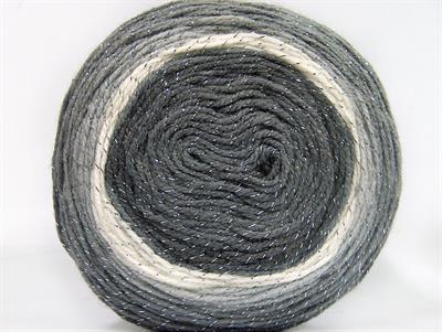 Lot of 2 x 150gr Skeins Ice Yarns CAKES GLITZ Yarn Grey Shades White