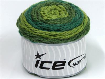 Lot of 2 x 140gr Skeins Ice Yarns CAKES Hand Knitting Yarn Green Shades