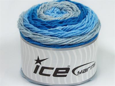 Lot of 2 x 140gr Skeins Ice Yarns CAKES Hand Knitting Yarn Blue Shades Grey