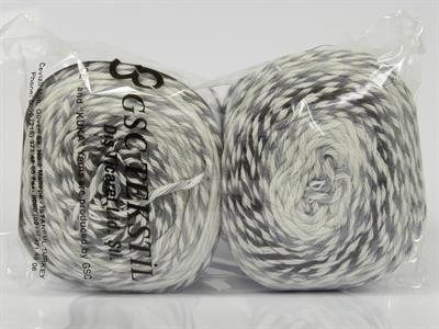 Lot of 2 x 150gr Skeins Ice Yarns CAKES JAZZ Yarn Grey Shades White