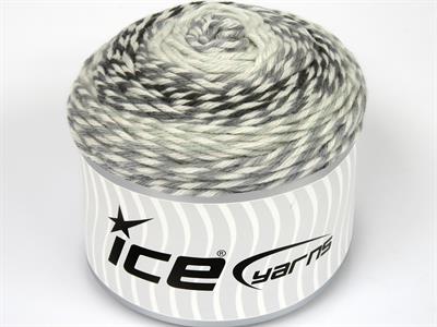 Lot of 2 x 150gr Skeins Ice Yarns CAKES JAZZ Yarn Grey Shades White