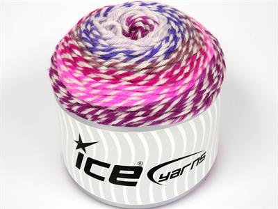 Lot of 2 x 150gr Skeins Ice Yarns CAKES JAZZ Yarn Purple White Pink Shades