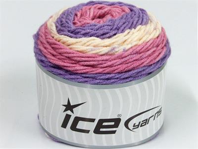 Lot of 2 x 140gr Skeins Ice Yarns CAKES Yarn Lilac Rose Pink Cream