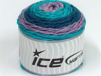 Lot of 2 x 140gr Skeins Ice Yarns CAKES Yarn Lilac Teal Turquoise