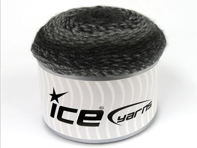 Lot of 3 x 100gr Skeins Ice Yarns CAKES MELANGE (15% Wool) Yarn Black Grey Shades