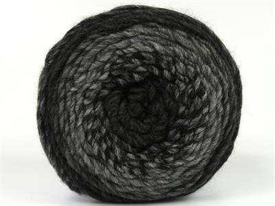 Lot of 3 x 100gr Skeins Ice Yarns CAKES MELANGE (15% Wool) Yarn Black Grey Shades
