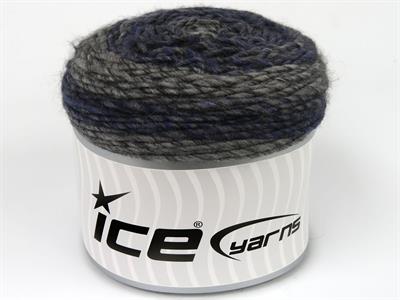 Lot of 3 x 100gr Skeins Ice Yarns CAKES MELANGE (15% Wool) Yarn Blue Grey Shades