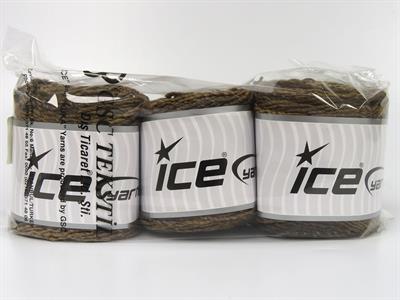 Lot of 3 x 100gr Skeins Ice Yarns CAKES MELANGE (15% Wool) Yarn Brown Shades