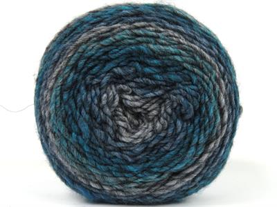 Lot of 3 x 100gr Skeins Ice Yarns CAKES MELANGE (15% Wool) Yarn Turquoise Shades Grey Shades