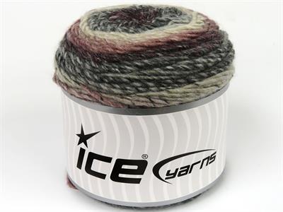 Lot of 3 x 100gr Skeins Ice Yarns CAKES MELANGE (15% Wool) Yarn Maroon Pink Grey Shades Cream
