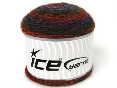 Lot of 3 x 100gr Skeins Ice Yarns CAKES MELANGE (15% Wool) Yarn Red Copper Gold Navy Grey
