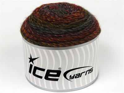 Lot of 3 x 100gr Skeins Ice Yarns CAKES MELANGE (15% Wool) Yarn Gold Red Grey