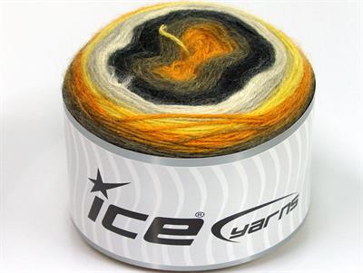Lot of 2 x 150gr Skeins Ice Yarns CAKES MOHAIR (20% Mohair 20% Wool) Yarn Gold Yellow White Black Camel