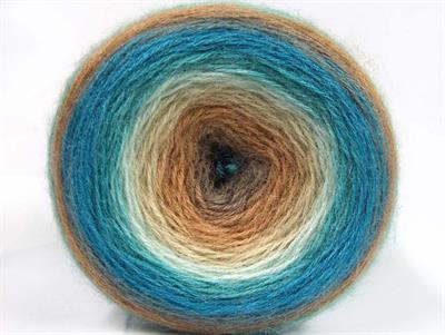 Lot of 2 x 150gr Skeins Ice Yarns CAKES MOHAIR (20% Mohair 20% Wool) Yarn Turquoise Cream Camel Brown