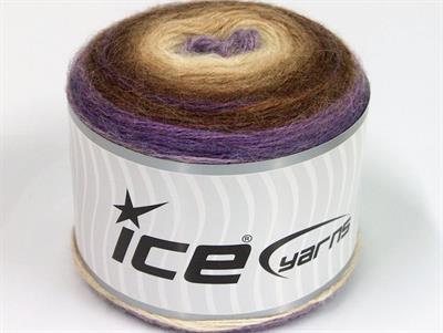 Lot of 2 x 150gr Skeins Ice Yarns CAKES MOHAIR (20% Mohair 20% Wool) Yarn Lilac Brown Camel Cream