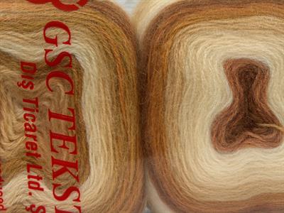 Lot of 2 x 150gr Skeins Ice Yarns CAKES MOHAIR (20% Mohair 20% Wool) Yarn Brown Shades Cream Shades