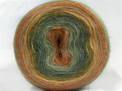 Lot of 2 x 150gr Skeins Ice Yarns CAKES MOHAIR (20% Mohair 20% Wool) Yarn Green shades Brown Shades