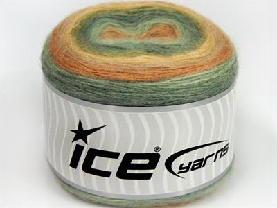 Lot of 2 x 150gr Skeins Ice Yarns CAKES MOHAIR (20% Mohair 20% Wool) Yarn Green shades Brown Shades