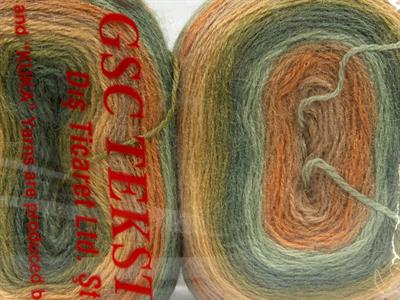 Lot of 2 x 150gr Skeins Ice Yarns CAKES MOHAIR (20% Mohair 20% Wool) Yarn Green shades Brown Shades
