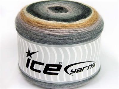 Lot of 2 x 150gr Skeins Ice Yarns CAKES MOHAIR (20% Mohair 20% Wool) Yarn Light Brown Grey Shades Cream