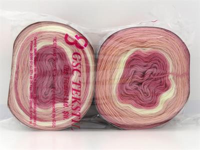 Lot of 2 x 150gr Skeins Ice Yarns CAKES MOHAIR (20% Mohair 20% Wool) Yarn Pink Shades Cream