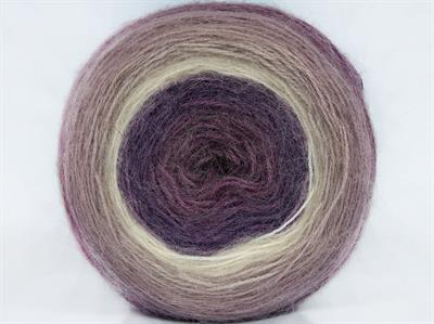 Lot of 2 x 150gr Skeins Ice Yarns CAKES MOHAIR (20% Mohair 20% Wool) Yarn Purple Shades Cream
