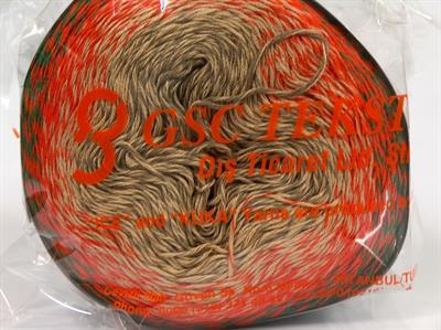 1x250gr. CAKES PUZZLE Organik Pamuk Yeşil, Krem, Turuncu, Deve Tüyü Yazlık İplikler, Organik Pamuk, Pamuk, Batik Desenli