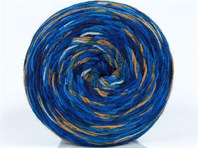 225 gr ICE YARNS CAKES SOCK (75% Virgin Wool) Yarn Blue Shades Gold