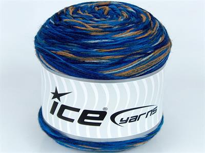 225 gr ICE YARNS CAKES SOCK (75% Virgin Wool) Yarn Blue Shades Gold