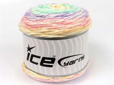 Lot of 2 x 140gr Skeins Ice Yarns CAKES SPLASH Yarn Light Gold White Light Green Lilac Light Pink