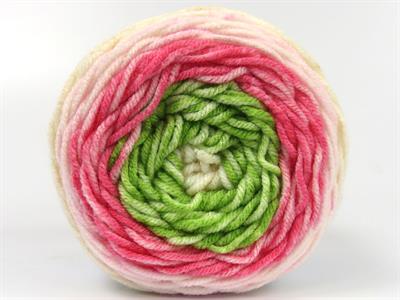 Lot of 2 x 140gr Skeins Ice Yarns CAKES SPLASH Yarn Pink Shades Cream Shades Green