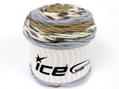 Lot of 2 x 140gr Skeins Ice Yarns CAKES Yarn Greyish Light Blue Brown Shades White