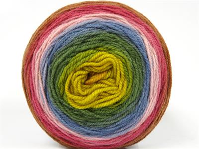 Lot of 2 x 150gr Skeins Ice Yarns CAKES WOOL DK (30% Wool) Yarn Rainbow