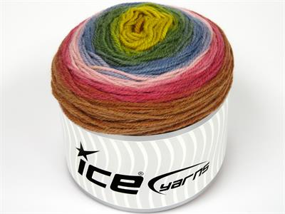 Lot of 2 x 150gr Skeins Ice Yarns CAKES WOOL DK (30% Wool) Yarn Rainbow