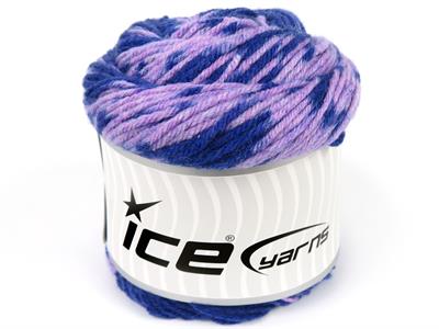 Lot of 2 x 150gr Skeins Ice Yarns CAKES WOOL DESIGN (20% Wool) Yarn Blue Lilac Shades