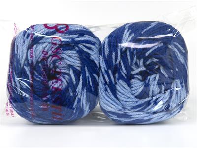 Lot of 2 x 150gr Skeins Ice Yarns CAKES WOOL DESIGN (20% Wool) Yarn Blue Shades