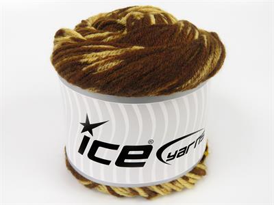 Lot of 2 x 150gr Skeins Ice Yarns CAKES WOOL DESIGN (20% Wool) Yarn Brown Shades