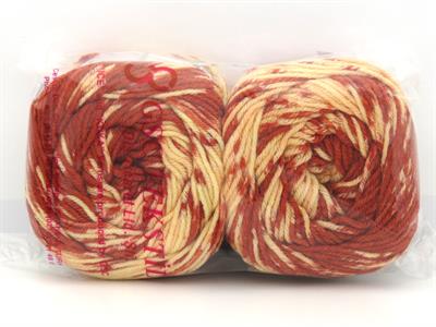 Lot of 2 x 150gr Skeins Ice Yarns CAKES WOOL DESIGN (20% Wool) Yarn Copper Light Yellow