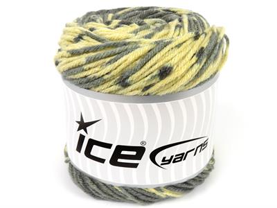 Lot of 2 x 150gr Skeins Ice Yarns CAKES WOOL DESIGN (20% Wool) Yarn Grey Shades Cream
