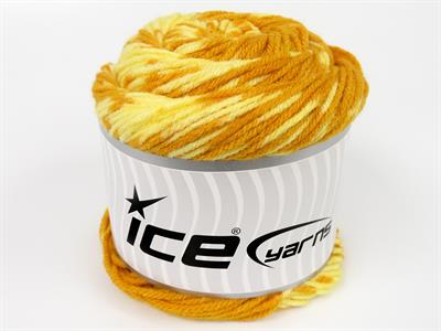Lot of 2 x 150gr Skeins Ice Yarns CAKES WOOL DESIGN (20% Wool) Yarn Gold Light Yellow