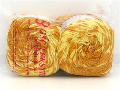 Lot of 2 x 150gr Skeins Ice Yarns CAKES WOOL DESIGN (20% Wool) Yarn Gold Light Yellow