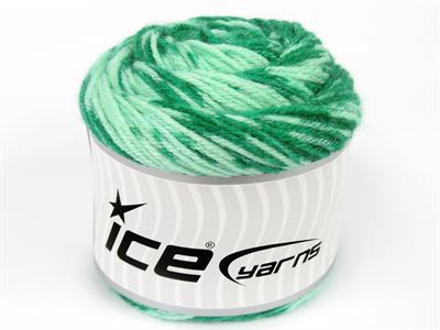 Lot of 2 x 150gr Skeins Ice Yarns CAKES WOOL DESIGN (20% Wool) Yarn Green Shades