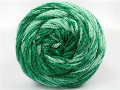 Lot of 2 x 150gr Skeins Ice Yarns CAKES WOOL DESIGN (20% Wool) Yarn Green Shades