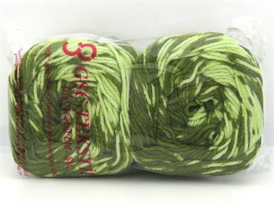 Lot of 2 x 150gr Skeins Ice Yarns CAKES WOOL DESIGN (20% Wool) Yarn Green Shades