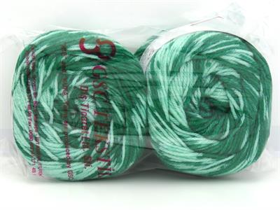 Lot of 2 x 150gr Skeins Ice Yarns CAKES WOOL DESIGN (20% Wool) Yarn Green Shades