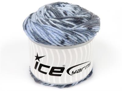 Lot of 2 x 150gr Skeins Ice Yarns CAKES WOOL DESIGN (20% Wool) Yarn Blue Shades Grey