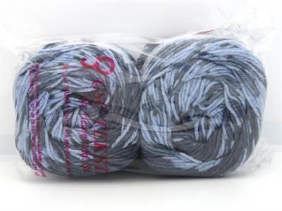 Lot of 2 x 150gr Skeins Ice Yarns CAKES WOOL DESIGN (20% Wool) Yarn Blue Shades Grey