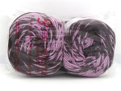 Lot of 2 x 150gr Skeins Ice Yarns CAKES WOOL DESIGN (20% Wool) Yarn Dark Maroon Lilac Shades