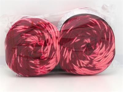 Lot of 2 x 150gr Skeins Ice Yarns CAKES WOOL DESIGN (20% Wool) Yarn Dark Red Pink