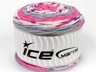 Lot of 2 x 140gr Skeins Ice Yarns CAKES Yarn Pink White Grey Purple